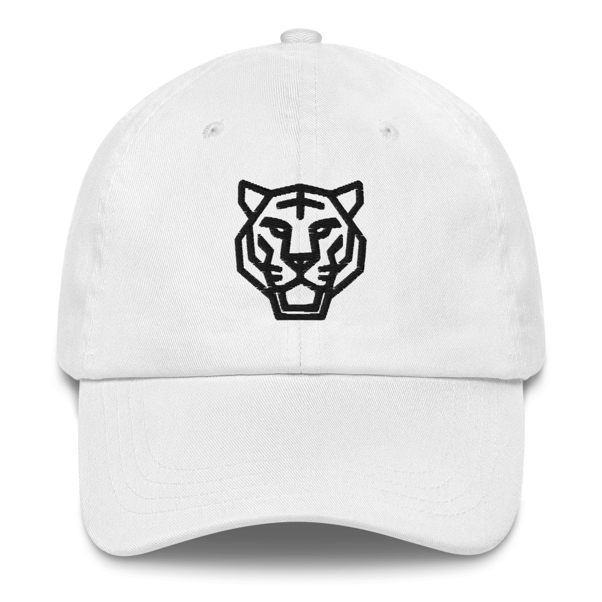 Tiger Head Dad Hat – White Unstructured Low Profile